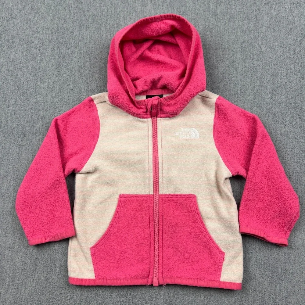 The North Face Jacket Baby Girl 6-12‎ Months Pink Glacier Fleece Hoodie Pullover